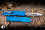 Microtech Ultratech Gen IV OTF Automatic Knife Blue 3.5" M390 Stonewash Dagger 11224-10BL