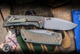 Mcnees Knives MAC2 SP Fastback Green-Bronze Titanium 3.5" MagnaCut Drop Point Stonewash