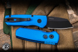 ProTech Runt 5 Automatic Folding Knife Blue 1.9" 20CV Reverse Tanto DLC R5203-BLUE