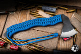 Preowned-Achter Knives PDA Axe Blue Cord Wrap 11.65" Tomahawk Mirror Polish
