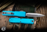 Microtech Ultratech Gen IV OTF Automatic Knife Turquoise 3.5" M390 Dagger Stonewash 11224-10TQ