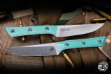 Microtech Steak Knife Fixed Blade Kitchen Set Caribbean G10 4.5" M390 Stonewash 3600-10SETCA