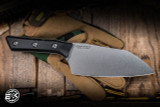 Microtech Santoku Kitchen Knife Black G10 6" M390 Stonewash 3200-10BK