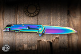 Kershaw Misdirect Flipper Knife Polished Rainbow Steel 3" 4Cr14 Reverse Tanto 1365RBW