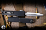 Microtech Ultratech Gen IV OTF Automatic Knife Black 3.5" M390 Dagger Stonewash 11224-10