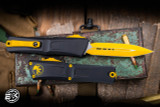 Microtech Combat Troodon Gen III OTF Automatic Knife Black 4" M390, Dagger Corvette Yellow 1142-1CYSK