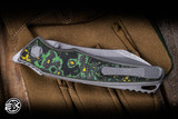Hawk Knives Talon Titanium Green Jungle Carbon Fiber Overlay 3.5" M390 Stonewash