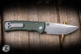 Chaves Knives/ProTech Redencion Automatic Knife Green Textured Aluminum 3.4" S35VN Tanto Stonewash