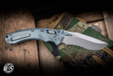Microtech Marfione Select Amphibian Ram-LOK Folding Knife Titanium Blue Accents 3.9" M390 Stonewash Serrated 137RL-11MS6