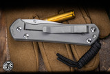 Preowned-Chris Reeve Knives Small Sebenza 31 CGG Forever Flag Glass Blasted Titanium 3" MagnaCut Drop Point S31-1690