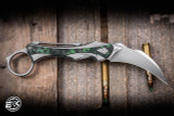 Poikilo Blade Thorny Devil Folding Knife Gray-Green Fat Carbon Titanium 2.6" Hawkbill Stonewash
