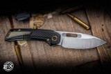 Preowned EMP EDC Nymble X Folding Knife Blackwashed Frag Titanium Framelock Bronze Accents 3" Drop Point Stonewash