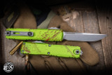 Microtech Ultratech Gen IV OTF Automatic Knife Zombie Green Aluminum 3.5" M390 Stonewash 11214-10Z