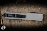 Preowned-Microtech Ultratech Titanium Grey OTF Automatic Knife 3.4" M390 Black 122-1TG