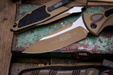 Microtech Socom Elite Automatic Folding Knife Burnt Bronze Aluminum/Grip Inlay 4" M390 Drop Point 160A-1UB-C19Z4