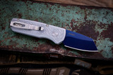 ProTech Runt 5 "Nexus" Automatic Folding Knife Grey Aluminum 1.9" Reverse Tanto Sapphire BlueCCKSF25.RUNT.1