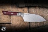 Microtech Santoku Kitchen Cutlery Knife Merlot G10 4.2" M390 Stonewash 3300B-10MR
