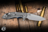 Preowned-Rick Hinderer Knives XM-18 3.5" Spanto Working Finish, Blue G10