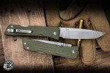Medford 1881 Knife Works Route 66 Folding Knife OD Green G10 3.25"  S45VN Tumbled Tanto