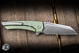 MachineWise Mojave Folding Knife Lime Green Titanium 3.45" S90V Stonewash
