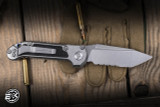 Microtech Marifione Custom Select LUDT Automatic Folding Knife Titanium 3.4" M390 Tanto Stonewash Serrated 1136-11MS4