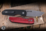 ProTech Vero Designs Synapse Automatic  Black Aluminum-Red Linen Micarta 3.5" MagnaCut Acid Wash=