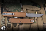 Microtech Ultratech Gen IV OTF Automatic Knife Brown Aluminum 3.4" M390 Apocalyptic Stonewash 11214-10APBN