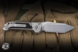 Microtech Marfione Select LUDT Automatic Folding Knife Titanium Bronze Accents 3.4" M390 Tanto Stonewash Serrated 1136-11MS2
