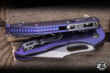 Microtech Marfione Select Stitch Ram-Lok Manual Slab Side Titanium Purple Accents 3.75" M390 Stonewash 169RL-10MS5