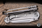 Microtech Marifione Select LUDT Automatic Folding Knife Slab Side Titanium Bronze Accents 3.4" M390 Tanto Stonewash Serrated 1136-11MS1