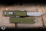 Microtech UTX-85 Gen IV OTF Automatic Knife OD Green 3" M390 Tanto Serrated Stonewash 12334-11OD