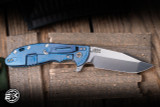 Rick Hinderer Knives XM-24 Translucent Green G10 Stonewash Blue 4" S45VN  Harpoon Spanto Stonewash