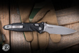 Microtech Socom Elite RAM-LOK Manual Folding Knife Black Frag Aluminum 3.8" M390 Apocalyptic Stonewash 160RL-10APFR