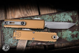 Microtech UTX-85 Gen IV OTF Automatic Knife Tan 3" M390 Tanto Apocalyptic Stonewash 12334-10APTA