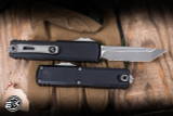 Microtech UTX-85 Gen IV OTF Automatic Knife Black Aluminum 3.1" M390 Tanto Serrated Apocalyptic Stonewash 12334-11AP