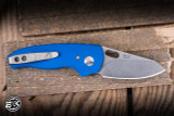 Preowned-Three Rivers Manufacturing Holey NERD Royal Blue G10 2.2" MagnaCut Stonewash