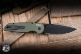 Preowned-ProTech TR-3 Integrity Manual Folding Knife Green Aluminum 3.5" S35VN DLC INT106-GREEN