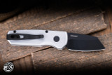 Preowned-ProTech Runt 5 Automatic Folding Knife Silver 1.9" 20CV Reverse Tanto Black R5203-SILVER