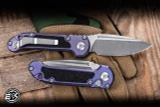 Microtech Marfione Select LUDT Gen III Automatic Folding Knife Purple Haze Titanium, Grip Inlay 3.4" M390 Stonewash 1135-10MS10
