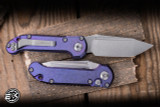 Microtech Marfione Select LUDT Automatic Folding Knife Purple Haze Titanium 3.4" M390 Tanto Stonewash 1136-10MS9