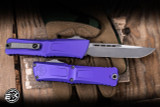 Microtech Combat Troodon Gen III OTF Automatic Knife Purple 4" M390 Apocalyptic Stonewash 1143-10APPU