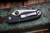 Spyderco Button Up Black Carbon Fiber 3.27" 8Cr13MoV Satin Serrated C275CFPS