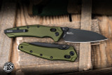 Kershaw Bareknuckle DuraLock Knife OD Green Anodized Aluminum 3.5" Modified Sheepsfoot MagnaCut Black PVD KER6777