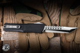 Marfione Custom Combat Troodon Gen III OTF Black 416 Stainless w/ Flamed Titanium Accents 4" M390 Hellhound Mirror Polish 1219-MPBLKFL