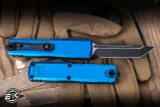 Microtech UTX-85 Gen IV OTF Automatic Knife Blue 3" M390 Tanto Black 12334-1BL