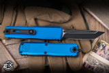 Microtech UTX-85 Gen IV OTF Automatic Knife Blue Tactical 3.1" M390 Black Tanto Serrated 12334-2BL