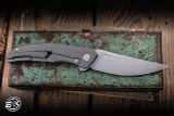 Preowned-Shirogorov Quantum Ursus E-KAMO Titanium 3.75" Stonewash-EKnives Edition SHI-Q-EK