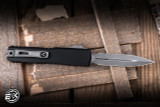 Preowned-Microtech Ultratech Gen III ZBP OTF Automatic Knife 3.5" M390 Dagger Apocalyptic Stonewash  1122-10AP