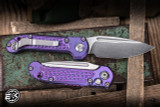 Microtech Marfione Select LUDT Gen III Automatic Folding Knife Frag Purple Haze Titanium w/ Purple Accents  3.4" M390 Clip Point Stonewash 1135-10FRMS5