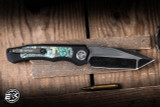 Heretic Wraith V4 Automatic Knife Chassiss Abalone Cracked Ice Aluminum w/ Carbon Inlay 3.7" CPM MagnaCut Tanto HK-SS26009